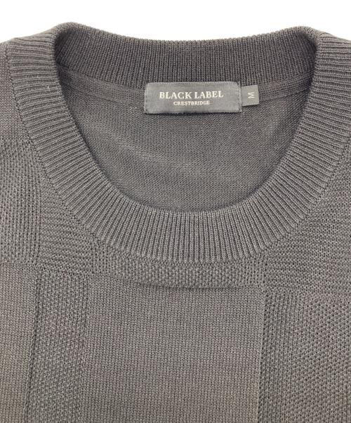 BLACK LABEL CRESTBRIDGE（ブラックレーベル クレストブリッジ）BLACK LABEL CRESTBRIDGE (ブラックレーベル クレストブリッジ) ハイツイストシャドーチェックニットTシャツ　51N08-518-09 ブラック サイズ:Mの古着・服飾アイテム