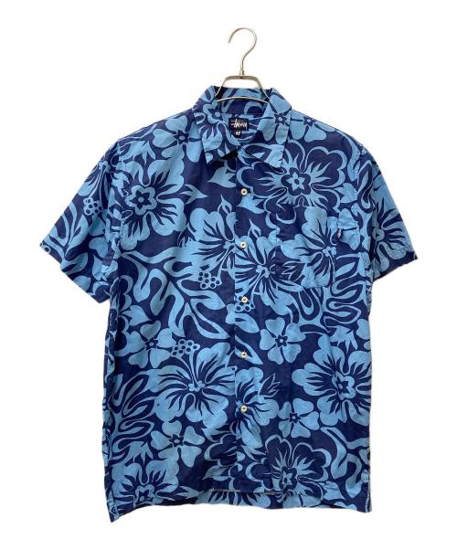 stussy（ステューシー）stussy (ステューシー) 半袖オープンカラーシャツ ブルー サイズ:Mの古着・服飾アイテム