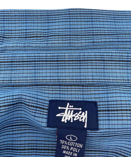 stussy（ステューシー）stussy (ステューシー) 半袖ワークシャツ スカイブルー サイズ:Lの古着・服飾アイテム