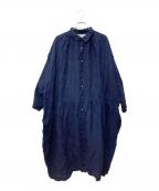 ICHI Antiquitesイチアンティークス）の古着「リネンシャツワンピース K/T81035」｜ネイビー