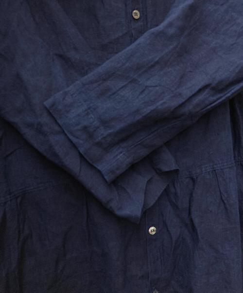 ICHI Antiquites（イチアンティークス）ICHI Antiquites (イチアンティークス) リネンシャツワンピース K/T81035 ネイビー サイズ:表記なしの古着・服飾アイテム