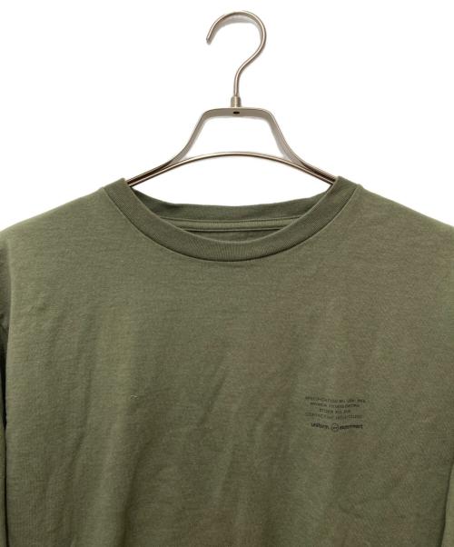 uniform experiment（ユニフォームエクスペリメント）uniform experiment (ユニフォームエクスペリメント) L/S UEN PHYSICAL FITNESS TEE　UE-180070 グリーン サイズ:34の古着・服飾アイテム