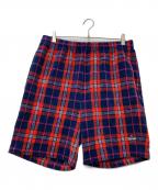 SUPREMEシュプリーム）の古着「Plaid Velour Short」｜ネイビー×レッド