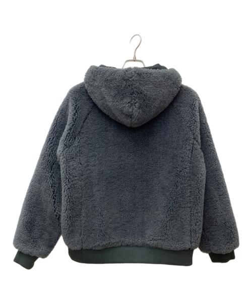THREE DOTS（スリードッツ）THREE DOTS (スリードッツ) upcycled eco fur hoodie blouson グレー サイズ:Sの古着・服飾アイテム