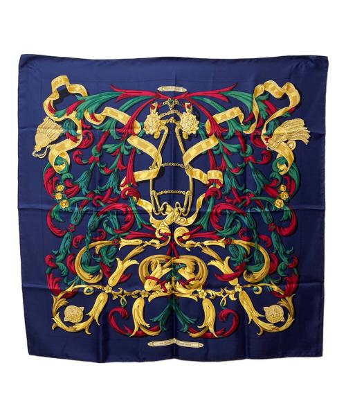 HERMES（エルメス）HERMES (エルメス) カレ90 LE MORS A LA CONETABLE・轡の気品 ネイビーの古着・服飾アイテム