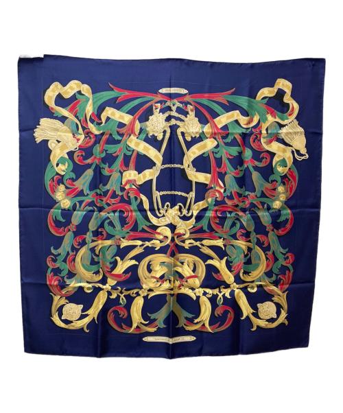 HERMES（エルメス）HERMES (エルメス) カレ90 LE MORS A LA CONETABLE・轡の気品 ネイビーの古着・服飾アイテム