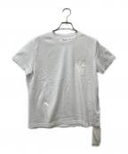 Mila Owenミラオーウェン）の古着「Ｍロゴ2サイズハイラインTシャツ　09WCT251078」｜ホワイト