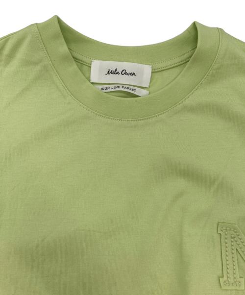 Mila Owen（ミラオーウェン）Mila Owen (ミラオーウェン) Ｍロゴ2サイズハイラインTシャツ 黄緑 未使用品の古着・服飾アイテム