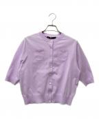 CABANキャバン）の古着「ファインポリエステル ハーフスリーブポケットカーディガン　39-02-31-02005」｜ライトパープル