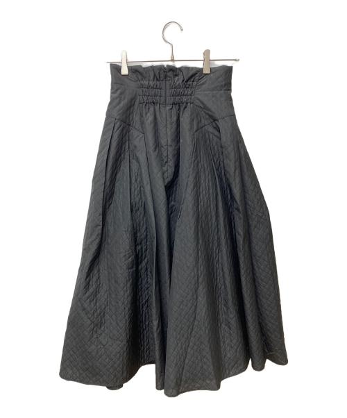 FRAY ID（フレイ アイディー）FRAY ID (フレイ アイディー) ダイヤモンドキルティングジャカードフレアスカート FWFS232210 ブラックの古着・服飾アイテム