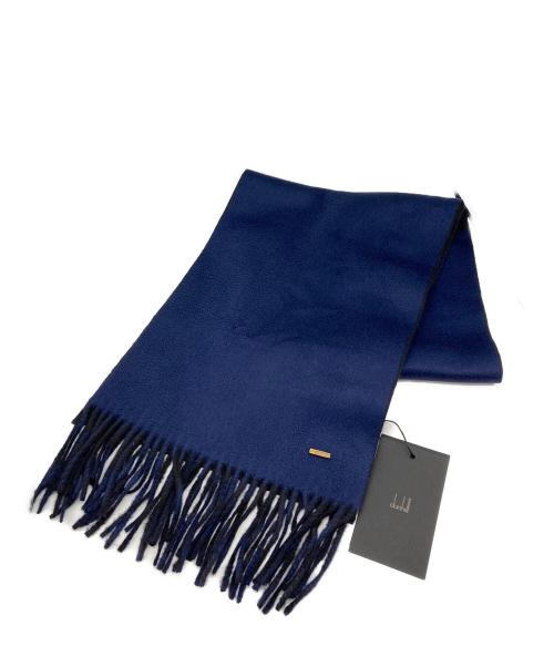 dunhill（ダンヒル）dunhill (ダンヒル) カシミヤマフラー ブラック×ネイビー 未使用品の古着・服飾アイテム