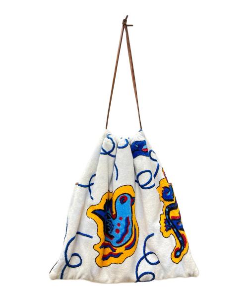 LOEWE（ロエベ）LOEWE (ロエベ) パウラズイビザドローストリングバッグ ホワイトの古着・服飾アイテム