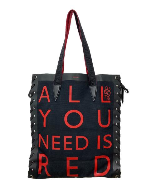 Christian Louboutin（クリスチャン・ルブタン）Christian Louboutin (クリスチャン・ルブタン) レースアップトートバッグ　1205026 ブラックの古着・服飾アイテム