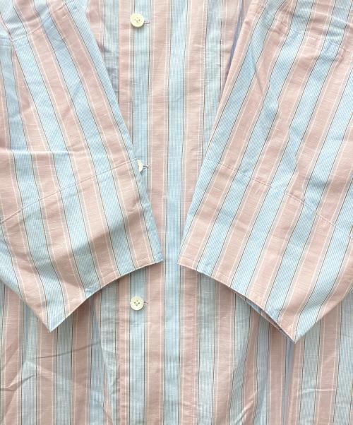 MACPHEE（マカフィー）MACPHEE (マカフィー) コットンリネンスラブ ギャザーワンピース 12-06-12-06437 ブルー×ピンク サイズ:36の古着・服飾アイテム