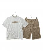 BURBERRY LONDONバーバリーロンドン）の古着「ルームウェアセットアップ」｜ホワイト×ベージュ