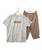 BURBERRY LONDONバーバリーロンドン）の古着「ルームウェアセットアップ」｜ホワイト×ピンク
