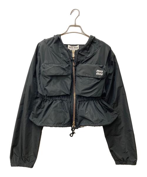 MIU MIU（ミュウミュウ）MIU MIU (ミュウミュウ) TELA TEC JACKET ML932 S231 121I ブラック サイズ:36の古着・服飾アイテム