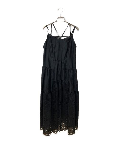 FRAY ID（フレイ アイディー）FRAY ID (フレイ アイディー) カットワークレースティアードキャミワンピース　FWFO252087 ブラックの古着・服飾アイテム