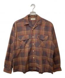 SEDAN ALL-PURPOSE（セダンオールパーパス）の古着「Madras Plaid Open Collar Shirt SD25S-SH04」｜ブラウン
