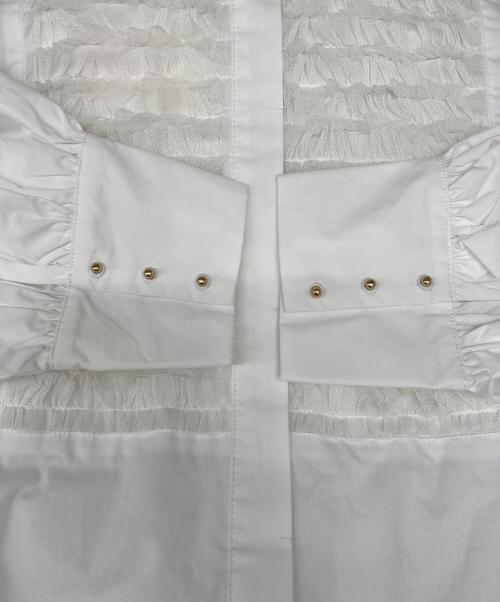 TORRAZZO DONNA（トラッゾドンナ）TORRAZZO DONNA (トラッゾドンナ) チュールフリルブラウス 6253-577 ホワイト サイズ:F 未使用品の古着・服飾アイテム