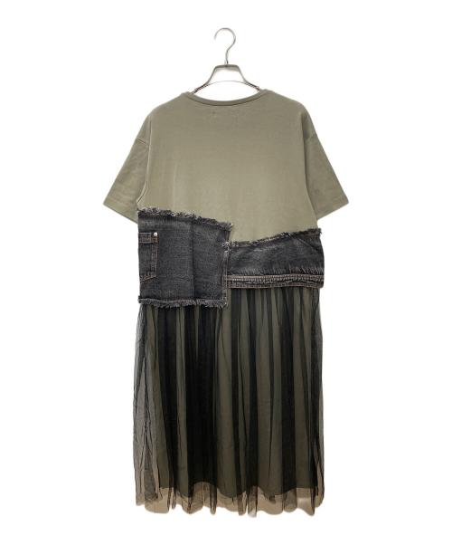 GALENA（ガレナ）GALENA (ガレナ) デニムコンビカットワンピース 70050-7115 カーキ サイズ:38 未使用品の古着・服飾アイテム