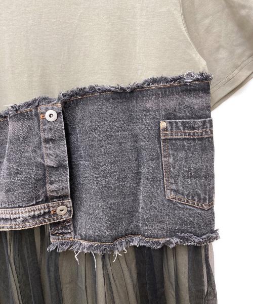 GALENA（ガレナ）GALENA (ガレナ) デニムコンビカットワンピース 70050-7115 カーキ サイズ:38 未使用品の古着・服飾アイテム