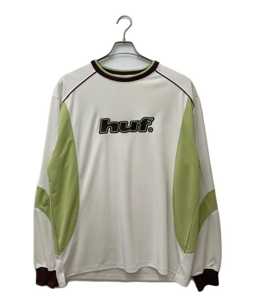 HUF（ハフ）HUF (ハフ) DISTRESSED LOGO CREW ベージュ サイズ:L 未使用品の古着・服飾アイテム