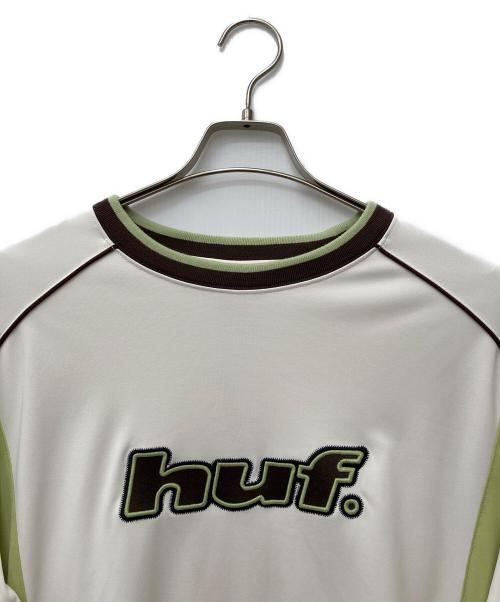 HUF（ハフ）HUF (ハフ) DISTRESSED LOGO CREW ベージュ サイズ:L 未使用品の古着・服飾アイテム