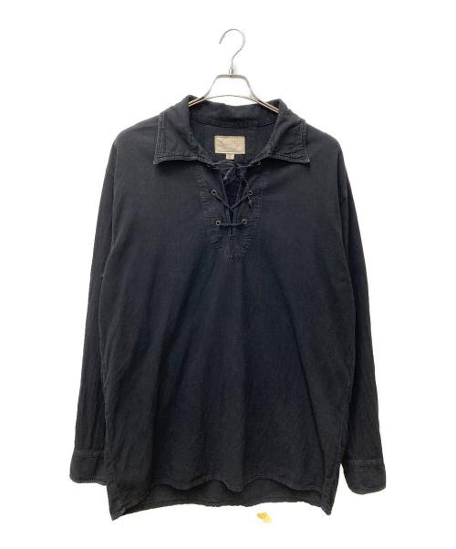 scully（スカリー）scully (スカリー) レースアップシャツ　CM08 ブラック サイズ:Lの古着・服飾アイテム