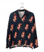 HIGH-GATEハイゲート）の古着「総柄シャツ　20HG-SS06」｜ブラック