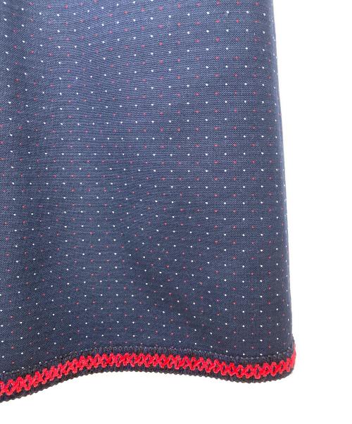 GUCCI（グッチ）GUCCI (グッチ) ドット刺繍ノースリーブワンピース　432642 Z490B ネイビー サイズ:36の古着・服飾アイテム
