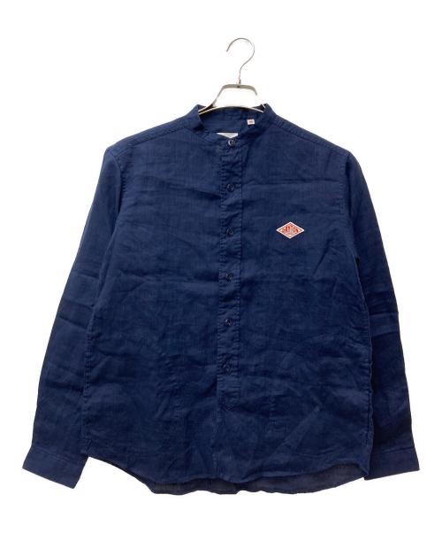 DANTON（ダントン）DANTON (ダントン) リネンバンドカラーシャツ　JD-3607 KLS ブルー サイズ:38の古着・服飾アイテム