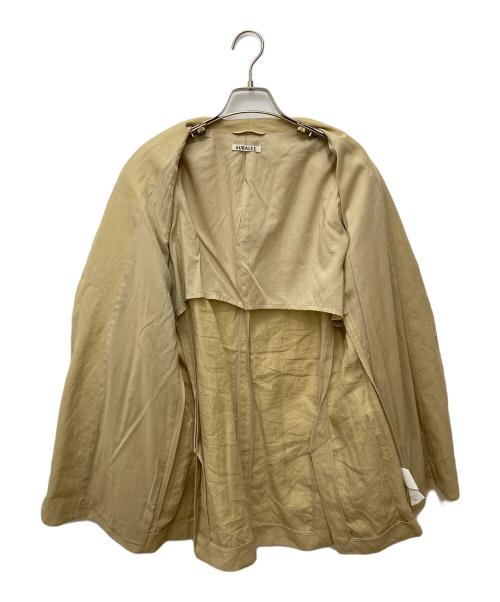 AURALEE（オーラリー）AURALEE (オーラリー) LINEN GABARDINE NO COLLAR JACKET A23SJ01HL ベージュ サイズ:1の古着・服飾アイテム
