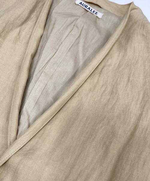 AURALEE（オーラリー）AURALEE (オーラリー) LINEN GABARDINE NO COLLAR JACKET A23SJ01HL ベージュ サイズ:1の古着・服飾アイテム