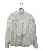 SCYEサイ）の古着「リネン高密度バンドカラーブラウス 1219-31028」｜ホワイト