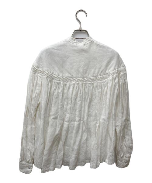 SCYE（サイ）SCYE (サイ) リネン高密度バンドカラーブラウス 1219-31028 ホワイト サイズ:38の古着・服飾アイテム