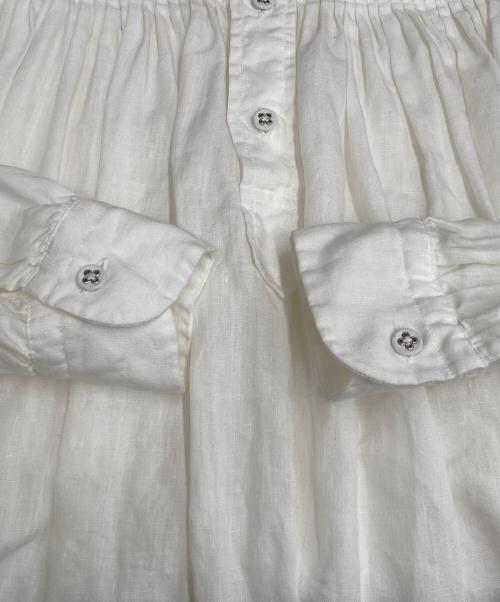 SCYE（サイ）SCYE (サイ) リネン高密度バンドカラーブラウス 1219-31028 ホワイト サイズ:38の古着・服飾アイテム