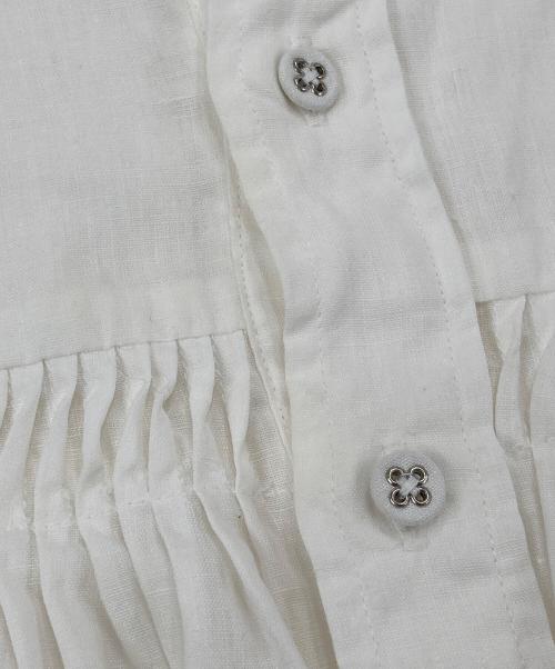 SCYE（サイ）SCYE (サイ) リネン高密度バンドカラーブラウス 1219-31028 ホワイト サイズ:38の古着・服飾アイテム