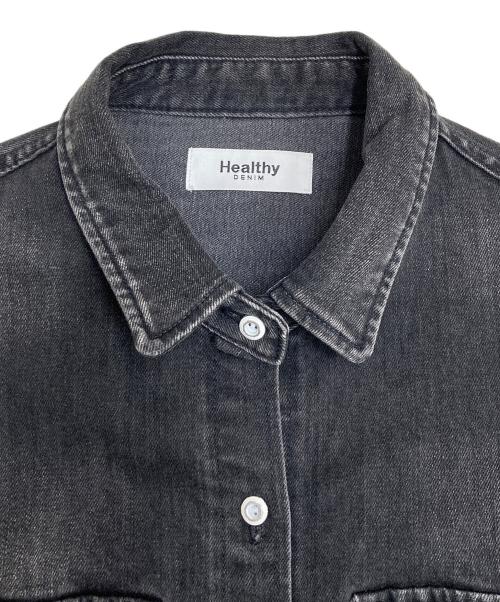 Healthy DENIM（ヘルシーデニム）Healthy DENIM (ヘルシーデニム) Almond Super Big デニムシャツ HL59620 ブラック サイズ:Sの古着・服飾アイテム