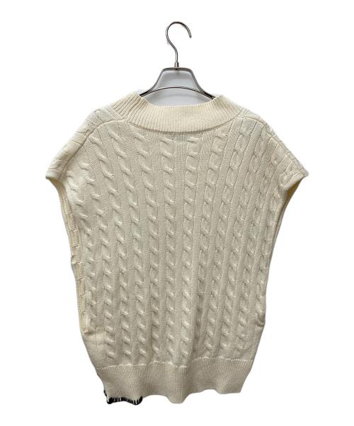 INSCRIRE（アンスクリア）INSCRIRE (アンスクリア) チルデンVネックニットベスト I20SS-K11 ベージュ サイズ:サイズ表記無しの古着・服飾アイテム