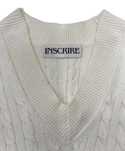 INSCRIRE（アンスクリア）INSCRIRE (アンスクリア) チルデンVネックニットベスト I20SS-K11 ベージュ サイズ:サイズ表記無しの古着・服飾アイテム