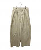 6(ROKU) BEAUTY&YOUTHロク ビューティーアンドユース）の古着「COTTON RAYON BIG PANTS 8614-299-0549」｜ベージュ