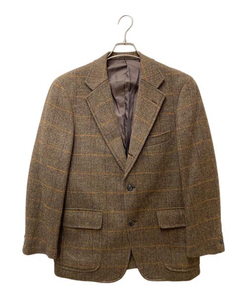 J.PRESS（ジェイプレス）J.PRESS (ジェイプレス) Harris Tweed (ハリスツイード) ウィンドウペン柄ツイードテーラードジャケット ブラウン サイズ:A5の古着・服飾アイテム