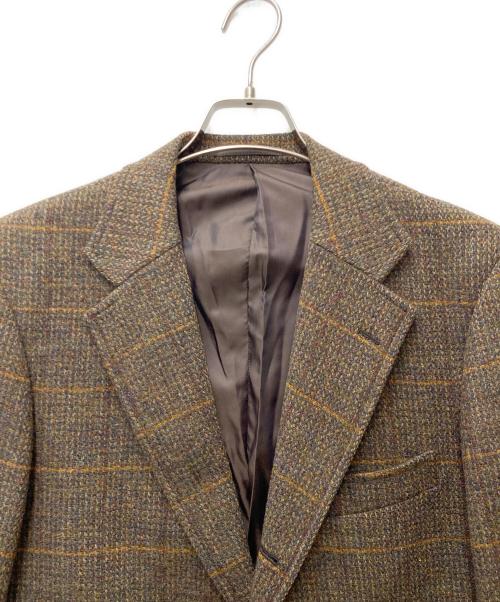 J.PRESS（ジェイプレス）J.PRESS (ジェイプレス) Harris Tweed (ハリスツイード) ウィンドウペン柄ツイードテーラードジャケット ブラウン サイズ:A5の古着・服飾アイテム
