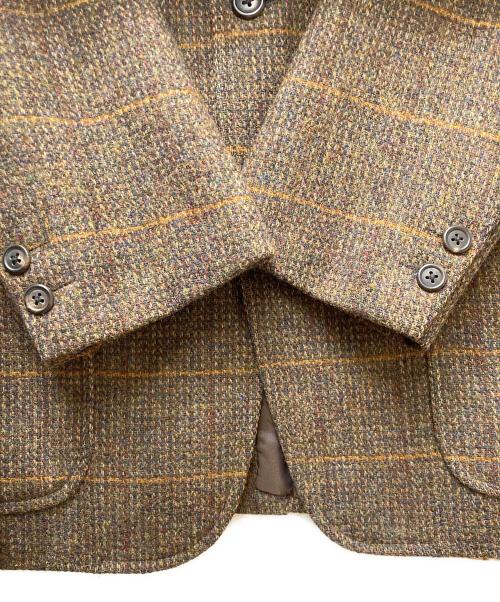 J.PRESS（ジェイプレス）J.PRESS (ジェイプレス) Harris Tweed (ハリスツイード) ウィンドウペン柄ツイードテーラードジャケット ブラウン サイズ:A5の古着・服飾アイテム