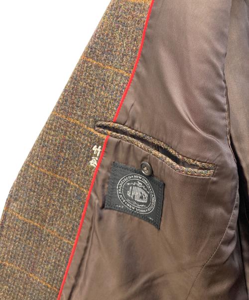 J.PRESS（ジェイプレス）J.PRESS (ジェイプレス) Harris Tweed (ハリスツイード) ウィンドウペン柄ツイードテーラードジャケット ブラウン サイズ:A5の古着・服飾アイテム