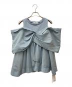 FRAY IDフレイ アイディー）の古着「カットコンビペプラムトップス FWCT252229」｜スカイブルー