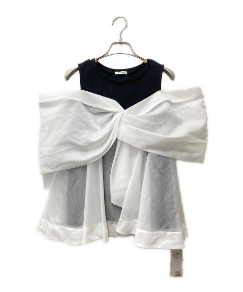 FRAY ID（フレイ アイディー）FRAY ID (フレイ アイディー) カットコンビペプラムトップス FWCT252229 ホワイト×ブラック サイズ:F 未使用品の古着・服飾アイテム