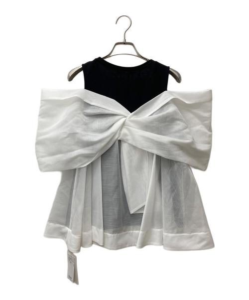 FRAY ID（フレイ アイディー）FRAY ID (フレイ アイディー) カットコンビペプラムトップス FWCT252229 ホワイト×ブラック サイズ:F 未使用品の古着・服飾アイテム