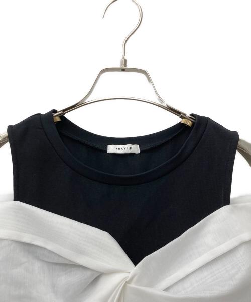 FRAY ID（フレイ アイディー）FRAY ID (フレイ アイディー) カットコンビペプラムトップス FWCT252229 ホワイト×ブラック サイズ:F 未使用品の古着・服飾アイテム